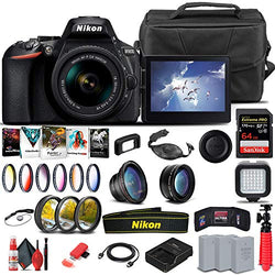 Nikon D5600 DSLR Camera with 18-55mm Lens (1576) + 64GB Memory Card + Case + Corel Photo Software + 2 x EN-EL14 A Battery + Light + Filter Kit + Wide Angle Lens + More (International Model) (Renewed)