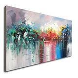 Abstract Landscape Canvas Wall Art Handmade Modern Oil Paintings Lake Scenery Picture