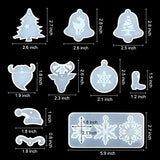 LET'S RESIN Christmas Snowflake Resin Molds, 10PCS Resin Keychain Molds with Christmas Bell Silicone Resin Molds, Christmas Reindeer Molds for Resin