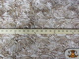 Rosette Satin Beige Fabric By the Yard