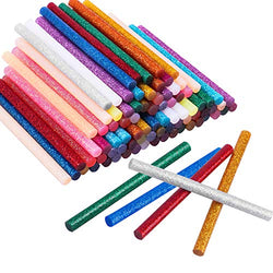 Mini Glitter Hot Glue Sticks 14 Colored for DIY Art Craft,4 inches 80 pcs