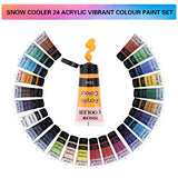 Acrylic Paint Set for Painting, 24 Vibrant Acrylic Colors 20ml for Canvas, Wood, Fabric, Leather, Cardboard, Paper and Crafts