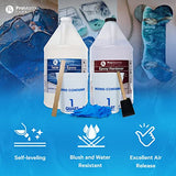 Pro Marine Supplies Crystal Clear Table Top Epoxy Bundle with Mixing Supplies Kit | 2-Gallon Clear Epoxy Resin Kit with Mixing Cups, Stir Sticks, Brushes, and Gloves | DIY Art Resin Supplies