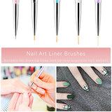 TOCOLES Nail Art Brushes, 9PCS Nail Brushes for Nail Art with Nail Liner Brush and Nail Dotting Pens for Home Use and Professional Nail Salon