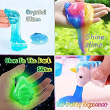 Sucfami Unicorn Slime kit for Girls Boys, DIY Slime Making Kit Arts Crafts Supplies Bulb Glow in the Dark, Putty Squeezer, Egg, Skull, Fluffy Cloud, Icecream, Butter Slime, Charms, Ins Lovers for Kids