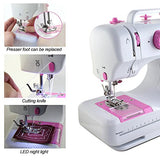 NEX HT-CS141W-M Sewing Machine with 12 Built-in Stitches Crafting Mending Machine Pink