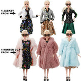 27 Pack Doll Clothes and Accessories - 1 Winter Coat 2 Jacket 4 Fashional Dress Cloth 5 Top and 5 Pants 10 Pairs Shoes, Size Suit for11 Inch Doll