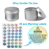 JBEIY 1200ml Wax Melting Pot, Candle Pouring Pot, Anti-Hot Handle, 150 Candle Wicks with 100 Stickers, 4 Wicks holders and 2 Candle Cans, 1 Spoon, for Soy Wax Beeswax Candle Making