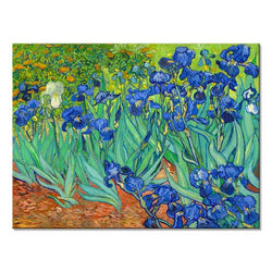 Wieco Art Irises Canvas Print Wall Art by Van Gogh Famous Flowers Oil Paintings Reproduction Large Gallery Wrapped Floral Pictures Flowers Giclee Artwork for Dining Room Home Office Decorations