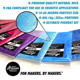 Mica Powder Ultimate 25 Color Set [Huge 250g/8.82oz] Perfect for Epoxy Resin Color Pigment, 25 Essential Pigment Powder Colors, Soap Making, Bath Bomb Colorant, Slime Supplies, BIG 10g/.353oz Portions
