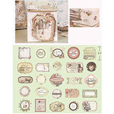DESEACO 50PCS Ephemera Stickers Aesthetic Vintage Scrapbooking Supplies Kit | Junk Journal Embellishments with Assorted Designs Die Cut Frame | Scrapbook Stickers for journaling Personal Project