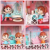 HONYAT Dreamhouse Dollhouse, Dreamy Princess Dollhouse with Furniture & 39" x 47" Mat, 4 Floors 11 Rooms DIY Dollhouse Miniatures Kit, Kid Pretend Play Toys for Toddlers Ages 3 4 5 6 Years