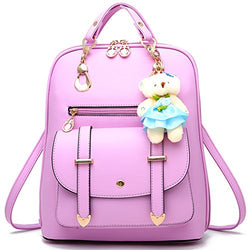 Backpack Purse for Women Large Capacity Leather Shoulder Bags Cute Mini Backpack for Girls,Purple