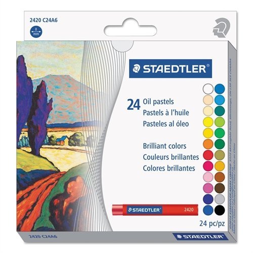 Staedtler Karat Studio Quality Oil Pastels Set of 24 Color-Intensive Colors in Heavy-Duty Cardboard