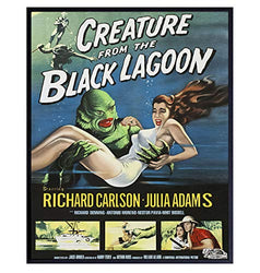 Creature From the Black Lagoon - 8x10 Vintage Hollywood Horror Movie Poster Wall Art Print - Creepy Classic Scary Movie Home Decor Picture for Man Cave, Boys Bedroom, Teens Room - Gift for Men