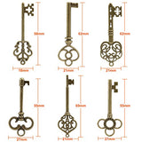 Naler Large Antique Bronze Vintage Skeleton Mixed Key Charms Necklace Pendant for DIY Jewelry