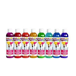 Colorations Liquid Glitter Watercolor Paint, 8 fl oz, Set of 8, Non-Toxic, Painting, Kids, Craft, Hobby, Fun, Water Color, Posters, Cool Effects, Versatile, Gift (Item # GLITSET)