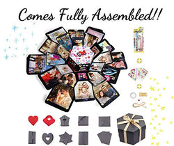 Explosion Box Photo Album Surprise Cake Explosion Box, Wedding Anniversary Hexagon Box, Exploding Box Cards, Picture Explosion Box Creative Scrapbooking DIY Picture Box for Lover, Birthday