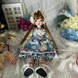 WELLVEUS Mini Doll 1/6 BJD Doll Full Set Ball Jointed Girl Gift Eyes Dress Makeup Hair