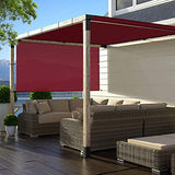 TANG 12' x 24' Outdoor Universal Pergola Replacement Cover Canopy Waterproof with Grommets Weight Rods Sun Shade Panel for Patio Backyard Red