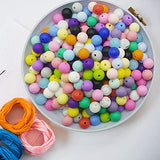 500pcs Silicone Beads for Keychain Making, 12mm Silicone Round Rubber Bead Bulk Beads Set of 25 Multicolor for Necklace Bracelet Jewelry Making Accessories DIY Crafts Kit with Rope