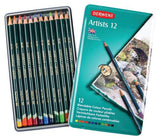 Derwent Artists Colored Pencils, 4mm Core, Metal Tin, 12 Count (32092)