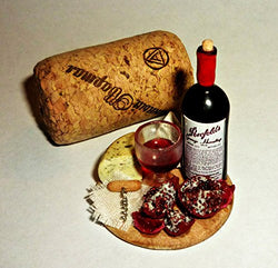 Very nice bottle of wine with pomegranate. Dollhouse miniature 1:12 OOAK