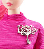 60th Anniversary Barbie Fashion Model Collection Proudly Pink Doll, 11.5-Inch, with Vintage Face Sculpt, Pink Hair and Logo Purse