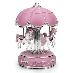 Music Box Carousel Color Change LED Luminous,YT3 STUDIO Carousel Music Box Toy Gift for Kids,Home Decorative Showpiece Ornament,Best Gift Birthday/Valentine's Day/Wedding Day
