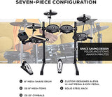 Alesis Turbo Mesh Kit + DRP100 – Seven Piece Mesh Electric Drum Set With 100+ Sounds and Extreme Audio-Isolation Electronic Drum Reference-Headphones