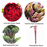 cn-Knight Artificial Silk Peony Bouquet 7PCS Flowers Per Brunch,Fake Real-Touch Arrangement for