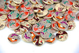 Pack of 50PCS High Heels Buttons Colorful of Various Plain Round DIY 2 Holes Wooden Buttons for