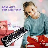BAIDREN Keyboard Piano Kids 61 Key Electronic Digital Piano Musical Instrument Kit with Microphone Music Home Teaching Christmas Gift Toys for Girls Boy - Black