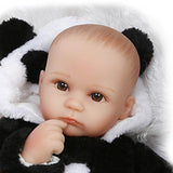 Pinky Lovely 42cm 17inch Reborn Baby Dolls Lifelike Soft Silicone Dolls Realistic Looking Newborn Doll Toddler in Panda Cute Toy Child Birthday and Xmas Gift
