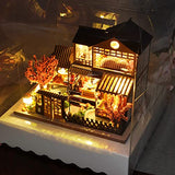 Fsolis DIY Dollhouse Miniature Kit with Furniture, 3D Wooden Miniature House, Miniature Dolls House kit (TC14)
