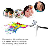 FATUXZ Rechargeable handheld wireless Airbrush Set with Portable Mini Air Compressor Ink Cup Spray Pen for MakeupTattoo Nail Art Face Paint Cake Deraction Coloring Model(5ML,20ML,40ML Capacity Cup)