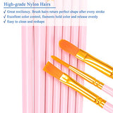 BOSOBO Paint Brushes Set, 2 Pack 20 Pcs Round Pointed Tip Paintbrushes Nylon Hair Artist Acrylic Paint Brushes for Acrylic Oil Watercolor, Face Nail Art, Miniature Detailing & Rock Painting, Pink