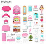Temi Dollhouse Dreamhouse Building Toys Figure w/ Furniture, Accessories, Stairs, Pets and Dolls, DIY Cottage Pretend Play Doll House, for Toddlers, Boys & Girls(6 Rooms)