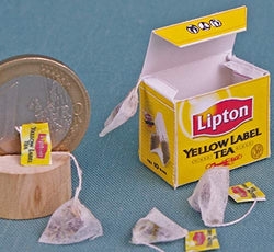 Tea set packaging as Lipton dollhouse miniatures tea bag decor accessories dolls toys food doll kitchen dining room 1:6 scale decor accessories dolls toys food