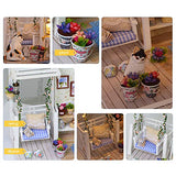 Decdeal DIY Miniature Dollhouse Kit Realistic Mini 3D Wooden House Room Handmade Toy Furniture LED Lights Christmas Birthday Wedding Gift