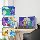 ZSNUOK 4Pcs DIY Diamond Painting by Number Kit for Adults or Kids, Full Special Shaped Drill Embroidery Arts Craft Mosaic Making Supplies Paint with Diamonds for Home Wall Decor
