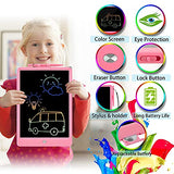 LCD Writing Tablet, TOPJUM 10inch Color Doodle Board for Girls, Reusable & Erasable Drawing Pad, Educational & Learning Toy for 3–7 Years Old Kids, Amazing Gift for Girls