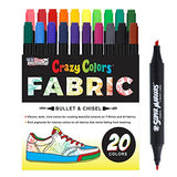 Super Markers 20 Unique Colors Dual Tip Fabric & T-Shirt Marker Set-Double-Ended Fabric Markers