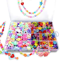 Bead KidsSet for Jewelery Making - Craft Beads Kits for Little Girls DIY Necklaces Bracelet