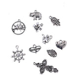 HYBEADS Silver Pewter Charms Pendants Mega Mix DIY for Jewelry Making and Crafting 100-Piece