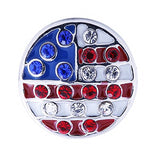 Lovmoment Mini Snap 12mm Flag Snaps with Enamel and Rhinestones Snap Jewelry Charms