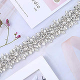 XINFANGXIU 1 Yard Bridal Wedding Dress Sash Belt Applique with Crystals Rhinestones for Women