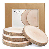 KINGCRAFT 4 Pack Large Natural Wood Slices Round Rustic Slabs Unfinished Wood Sanded 9.8”-11” for Wedding Centerpiece Table Birthday Party Baby Shower Decoration Craft