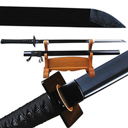 Shijian Japanese Samurai Katana Sword - Black Blade