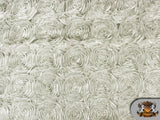 Rosette Satin IVORY Fabric By the Yard